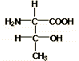 Chemical structure for threonine (C4H9NO3)