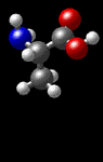 Molecular structure of alanine C3H7NO2 